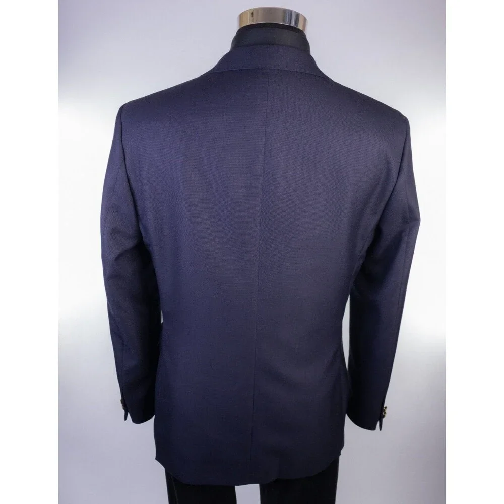 J CREW Legacy Blazer Mens 40S Navy Blue Italian Wool Patch Pocket VBC Sport Coat